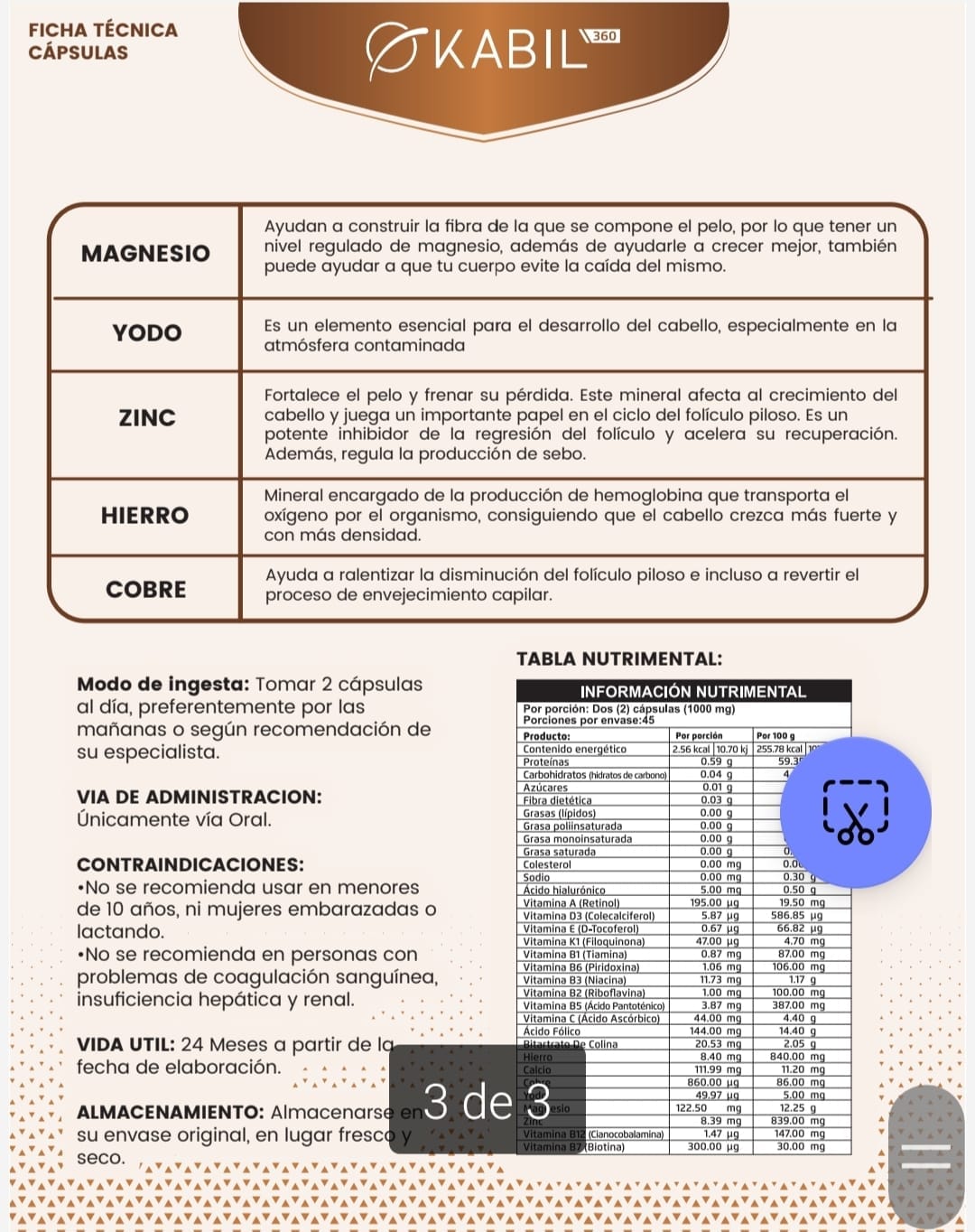 Multivitamínico Kabil 3